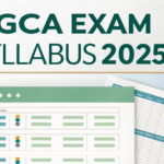 Illustration of the DGCA Exam Syllabus 2025 with a notebook, documents, and a pencil.